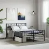 Image de vidaXL Cadre de lit métal avec tête de lit-pied de lit noir 135x190 cm 355480