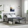 Image de vidaXL Cadre de lit métal avec tête de lit-pied de lit noir 150x200 cm 355483