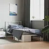 Image de Cadre de lit métal sans matelas avec tête de lit blanc 90x200cm