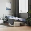 Image de vidaXL Cadre de lit métal avec tête de lit blanc 107x203 cm 355508