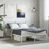 Image de vidaXL Bedframe met hoofdbord metaal wit 140x200 cm355513