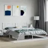 Image de Cadre de lit métal sans matelas et tête de lit blanc 180x200 cm
