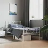 Image de vidaXL Bedframe met hoofd- en voeteneinde metaal wit 80x200 cm355521