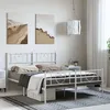 Image de vidaXL Bedframe met hoofd- en voeteneinde metaal wit 135x190 cm355529