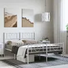 Image de vidaXL Bedframe met hoofd- en voeteneinde metaal wit 150x200 cm355532