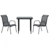 Image de Salon de jardin VIDAXL acier noir 3 pieces