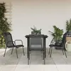 Image de vidaXL Ensemble à manger de jardin 5 pcs noir textilène et acier 3200683