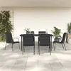 Image de vidaXL Ensemble à manger de jardin 7 pcs noir textilène et acier 3200707