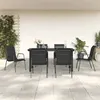 Image de vidaXL Ensemble à manger de jardin 7 pcs noir textilène et acier 3200715