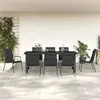 Image de vidaXL Ensemble à manger de jardin 9 pcs noir textilène et acier 3200717