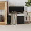 Image de vidaXL Panier à linge avec couvercle noir 55,5x35x34 cm résine tressée 372052