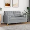 Image de Canapé 2 places avec oreillers gris clair 120 cm tissu