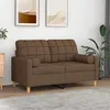 Image de vidaXL Canapé 2 places avec oreillers décoratifs marron 120 cm tissu3200777