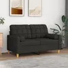 Image de vidaXL Canapé 2 places avec oreillers décoratifs noir 120 cm tissu3200778