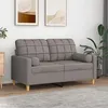 Image de vidaXL Canapé 2 places avec oreillers décoratifs taupe 120 cm tissu, canapé, causeuse, canapé de salon, canapés, canapé 3200781