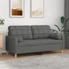 Image de vidaXL Canapé 2 places avec oreillers gris foncé 140 cm tissu, canapé, causeuse, canapé de salon, canapés, canapé rembourré, 3200783
