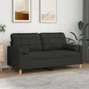 Image de Canapé 2 places avec oreillers décoratifs noir 140 cm tissu
