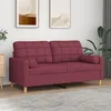 Image de Canapé 2 places avec oreillers bordeaux 140 cm tissu