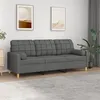 Image de vidaXL Canapé 3 places avec oreillers gris foncé 180 cm tissu3200791