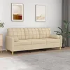 Image de vidaXL Canapé 3 places avec oreillers décoratifs crème 180 cm tissu