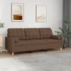 Image de vidaXL Canapé 3 places avec oreillers décoratifs marron 180 cm tissu3200793
