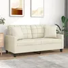Image de vidaXL Canapé 2 places avec oreillers crème 140 cm similicuir3200804