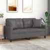 Image de vidaXL Canapé 2 places avec oreillers décoratifs gris 140cm similicuir