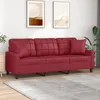 Image de vidaXL Canapé 3 places avec oreillers bordeaux 180 cm similicuir