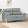 Image de vidaXL Canapé 2 places avec oreillers gris clair 120 cm tissu3200813