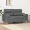 Image de vidaXL Canapé 2 places avec oreillers gris foncé 120 cm tissu3200814