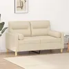 Image de vidaXL Canapé 2 places avec oreillers décoratifs crème 120 cm tissu3200815