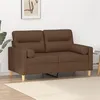 Image de vidaXL Canapé 2 places avec oreillers décoratifs marron 120 cm tissu3200816