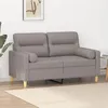 Image de vidaXL Canapé 2 places avec oreillers décoratifs taupe 120 cm tissu, canapé, causeuse, canapé de salon, canapés, canapé 3200820