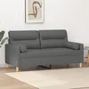 Image de vidaXL Canapé 2 places avec oreillers gris foncé 140 cm tissu3200822