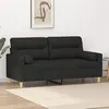 Image de vidaXL Canapé 2 places avec oreillers décoratifs noir 140 cm tissu3200825