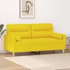 Image de Canapé 2 places avec oreillers jaune clair 140 cm tissu