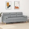 Image de vidaXL Canapé 3 places avec oreillers gris clair 180 cm tissu3200829