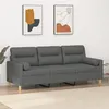 Image de Canapé 3 places avec oreillers gris foncé 180 cm tissu