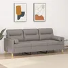 Image de Canapé 3 places avec oreillers décoratifs taupe 180 cm tissu