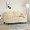 Image de vidaXL Canapé 2 places avec oreillers décoratifs crème 120 cm tissu3200839