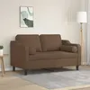 Image de Canapé 2 places avec oreillers décoratifs marron 120 cm tissu