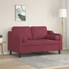 Image de vidaXL Canapé 2 places avec oreillers bordeaux 120 cm tissu3200843