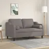 Image de Canapé 2 places avec oreillers décoratifs taupe 120 cm tissu