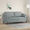 Image de Canapé 2 places avec oreillers gris clair 140 cm tissu