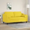 Image de Canapé 2 places avec oreillers jaune clair 140 cm tissu