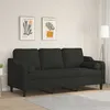 Image de Canapé 3 places avec oreillers décoratifs noir 180 cm tissu