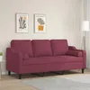 Image de vidaXL Canapé 3 places avec oreillers décoratifs bordeaux 180 cm tissu, canapé, canapé de salon, canapé 3 places en tissu, 3200859