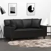 Image de vidaXL Canapé 2 places avec oreillers décoratifs noir 120cm similicuir