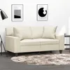 Image de vidaXL Canapé 2 places avec oreillers crème 120 cm similicuir3200862
