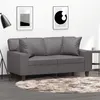Image de vidaXL Canapé 2 places avec oreillers gris 120 cm similicuir3200863